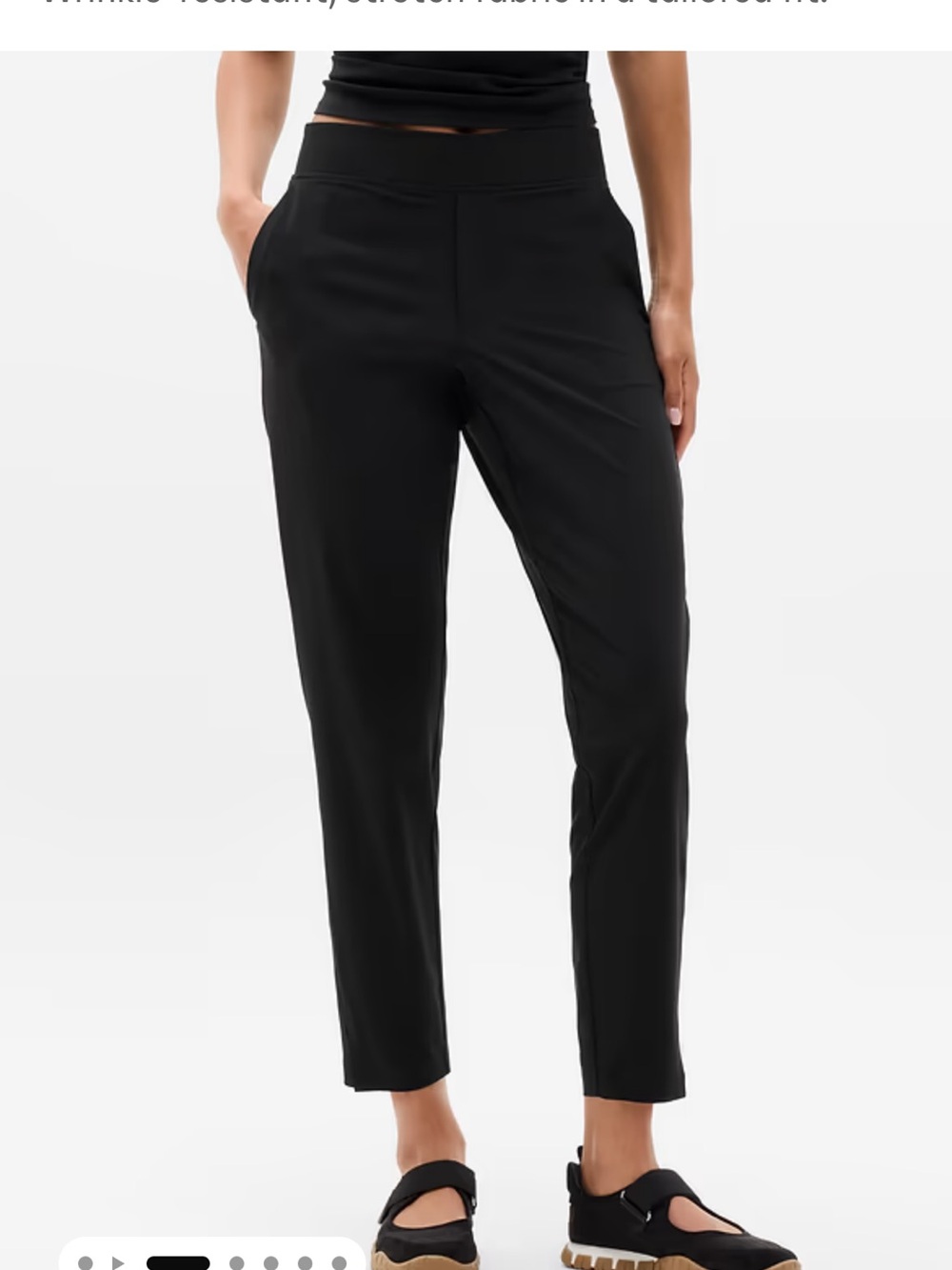 Athleta Black Brooklyn Cropped Tapered Performance Pants